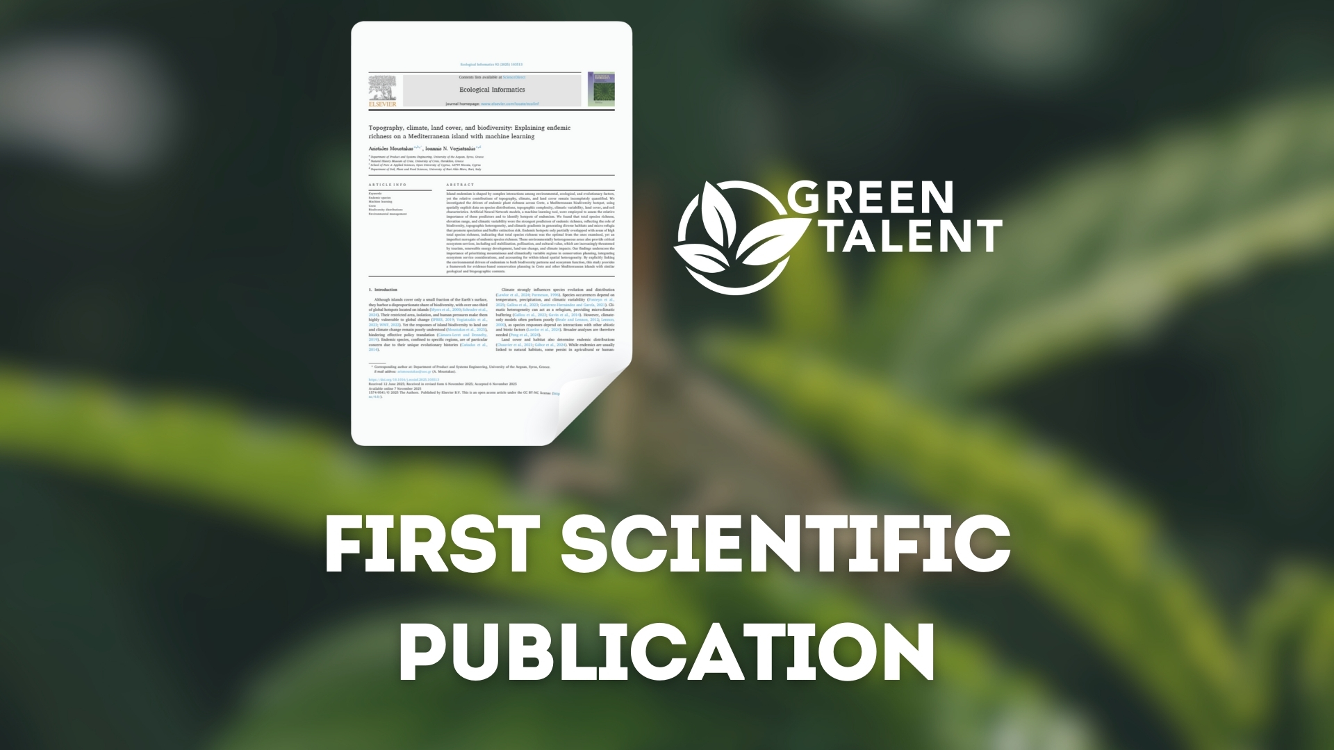 Image for article: Green Talent publishes its first publication